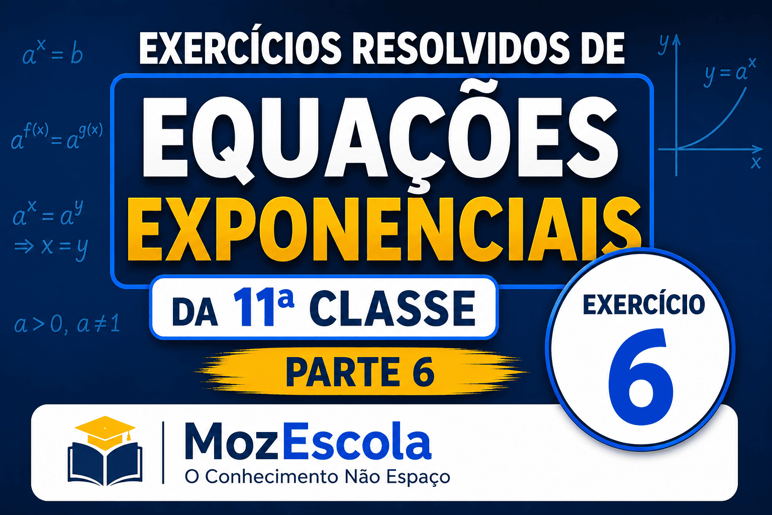 Exercícios Resolvidos de Equações Exponenciais da 11ª Classe, Parte 6 Exercicio 6