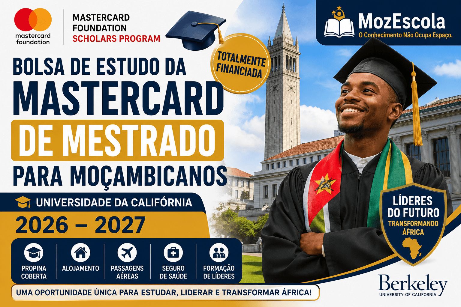 olsa de Estudo da MasterCard de Mestrado para Moçambicanos na Universidade da Califórnia 2026 – 2027
