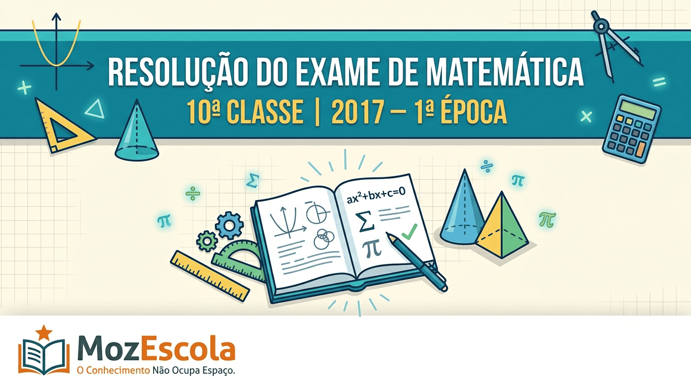 Resolução do Exame de Matemática da 10ª Classe do ano de 2017 – 1ª Época