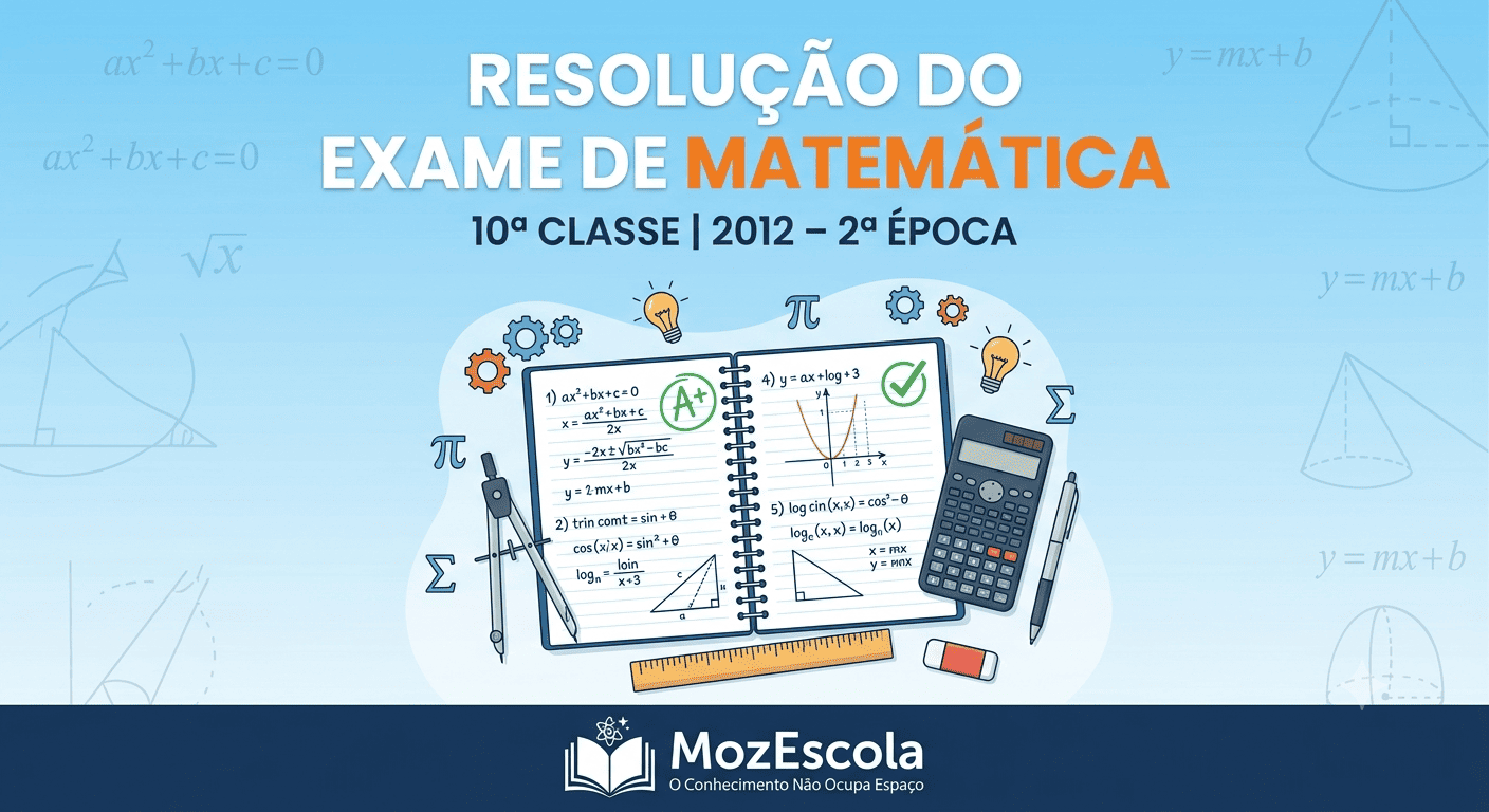Resolução do Exame de Matemática da 10ª classe do ano de 2012 – 2ª época