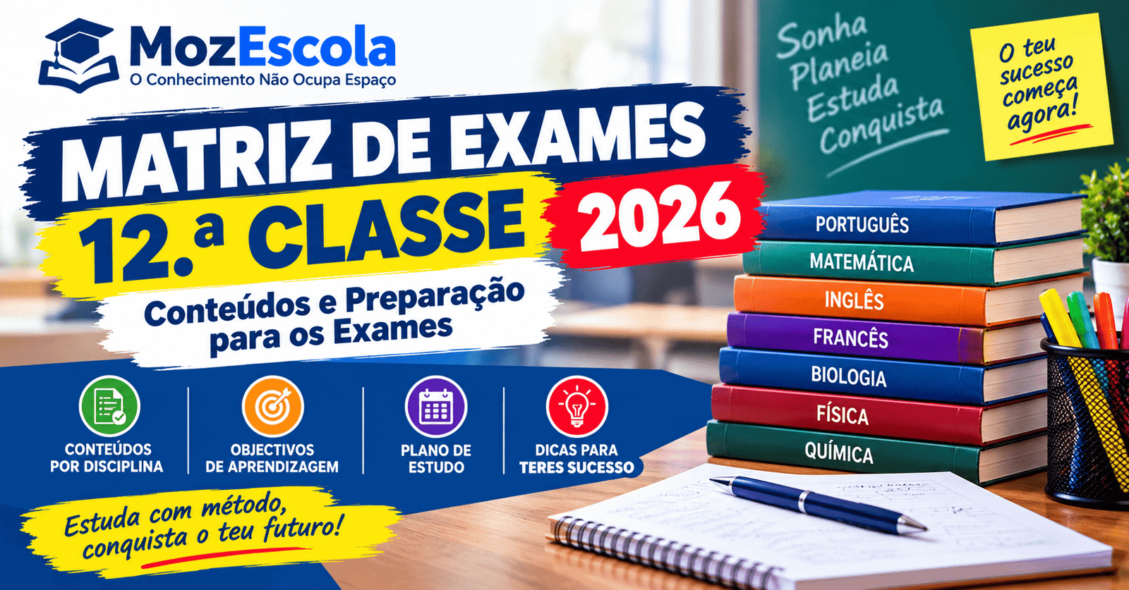 Matriz de Exames da 12.ª Classe 2026