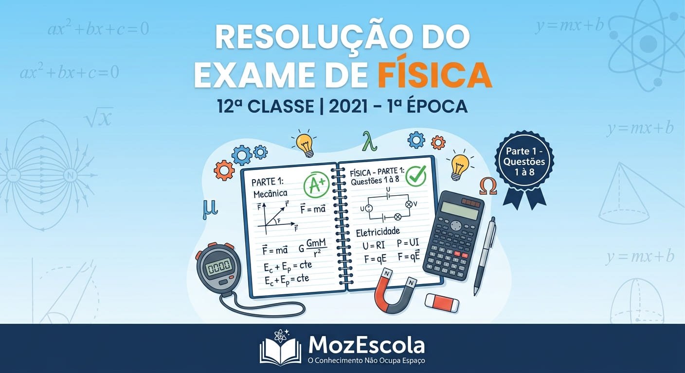 Resolução do Exame de Física da 12ª Classe do ano de 2021 – 1ª época