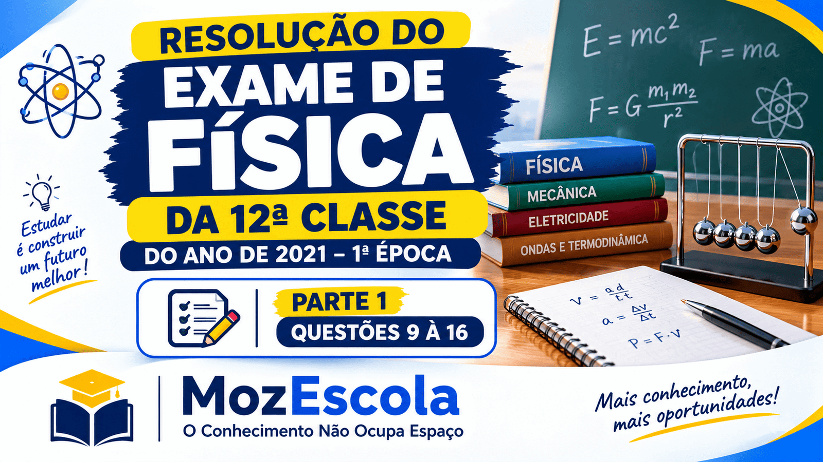 Resolução do Exame de Física da 12ª Classe do ano de 2021 – 1ª época
